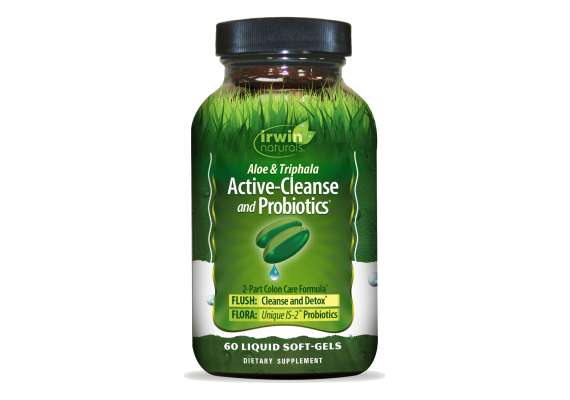 Irwin Naturals Aloe and Triphala Active Cleanse and Probiotics 60 Liquid Softgels Supplement