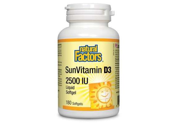 Natural Factors 2500IU Vitamin D3 180 Softgels