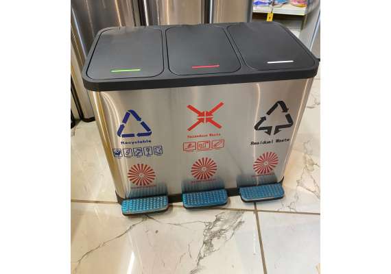 Sunpower 27Litre Three Compartment Classified Dustbin