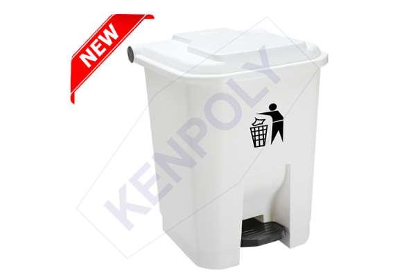 Kenpoly 50Litre Pedal Bin, Product Capacity: 50L, Product Colour: White