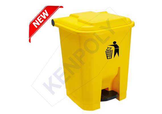 Kenpoly 50Litre Pedal Bin, Product Capacity: 50L, Product Colour: Yellow
