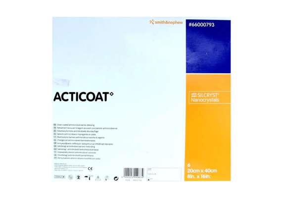 Smith and Nephew 20cm by 40cm Acticoat Antimicrobial Barrier Dressing
