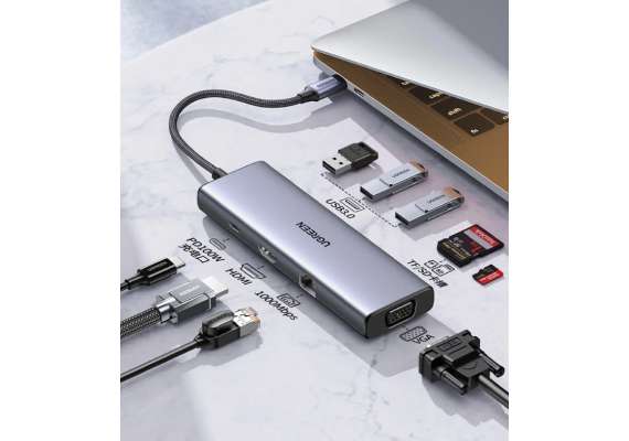 UGREEN  UG-15600  USB-C  9 in 1 Multifuntion  Docking Station