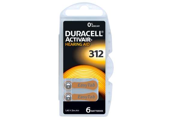 Duracell Size312 6Pack Hearing Aid Batteries