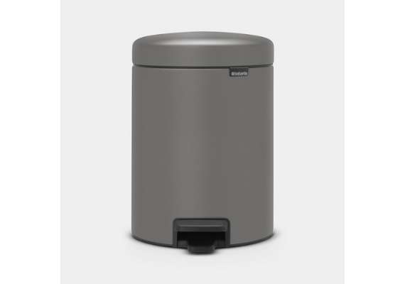 Brabantia Newicon 12L Pedal Bin, Product Capacity: 12L, Product Colour: Mineral Concrete Grey
