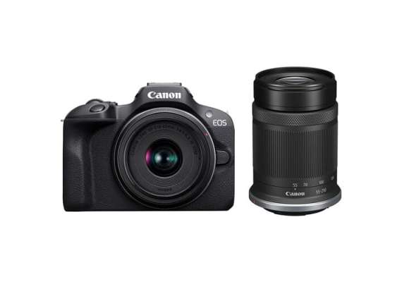 Canon EOS R100 Mirrorless Camera with 18-45mm Lens and 55-210mm Lenses Kit
