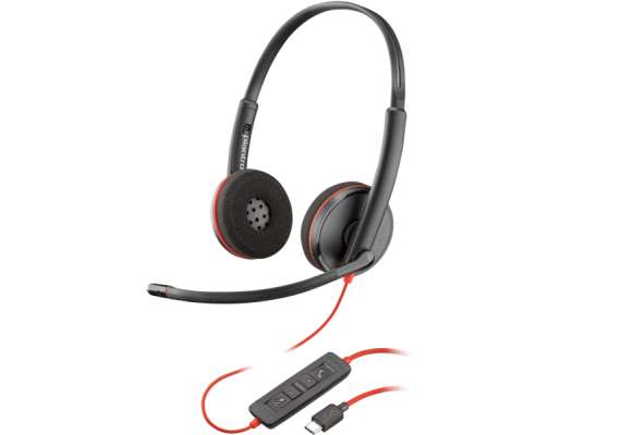 Plantronics 3220  Stereo USB C Headset with USB C/A Adapter