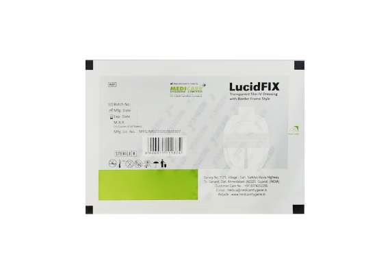 Lucidfix 50Pack Transparent Film IV Bordered Dressing