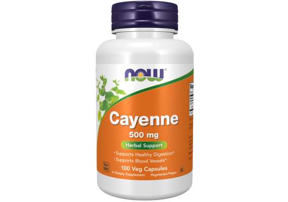Now 500mg Cayenne 100Capsules Supplement