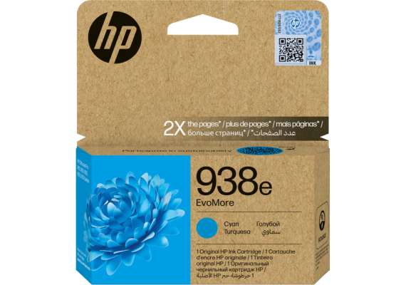 HP 938e EvoMore Cyan Ink Cartridge