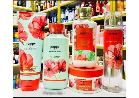 Bath and Body Works Poppy Five Bundle Set