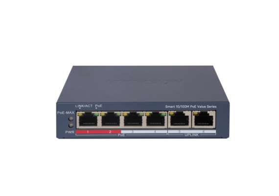 Hikvision DS-3E1106P-EI/M 4 Port Fast Ethernet Smart POE Switch