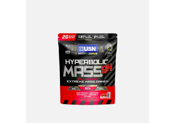 USN 2kg Hyperbolic Mass All In One Mass Extreme Gainer Supplement, Flavor: Strawberry Cheesecake