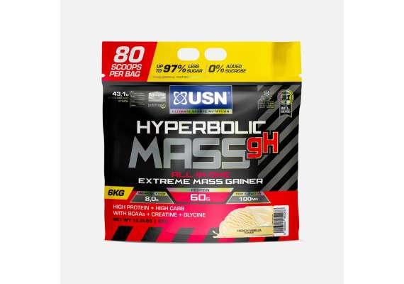 USN 6kg Hyperbolic Mass All In One Extreme Mass Gainer Supplement, Flavor: French Vanilla