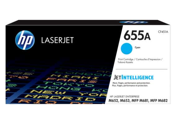 HP CF451A 655A Cyan LaserJet Toner Cartridge