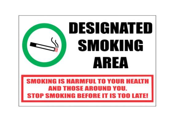 Designated Smoking Area Signage