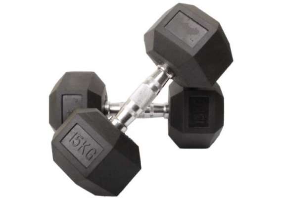 Bessgym Hex 2x15kg Dumbbells