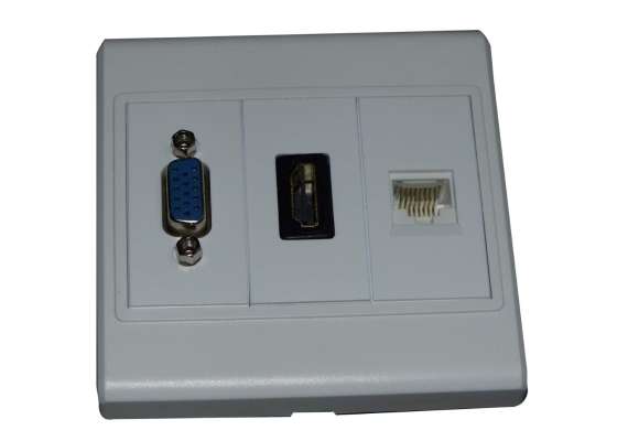 Wall Mount HDMI/VGA/CAT6/RJ45 Face Plate