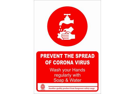 Wash Hands With Soap and Water Sign