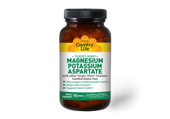Country Life Magnesium Potassium Aspartate 90Tablets Supplement
