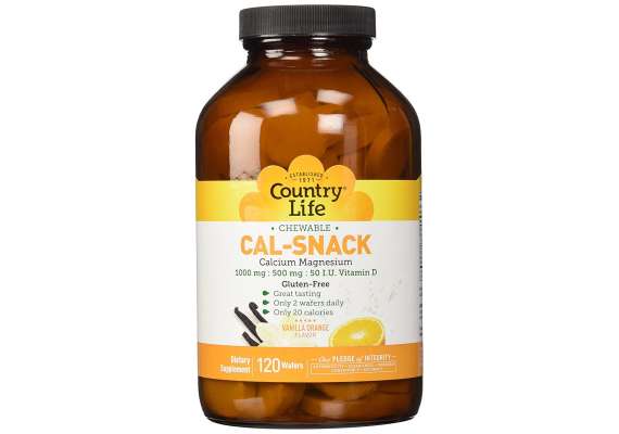Country Life Vanilla Orange Cal Snack 120 Chewable Wafers Supplement