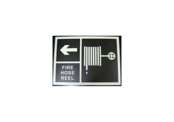 Fire Hose Reel Black Color Sign