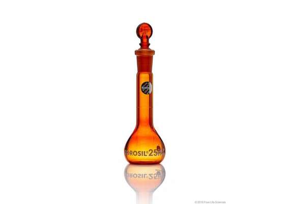 Borosil 25ml Amber Glass Volumetric Flask