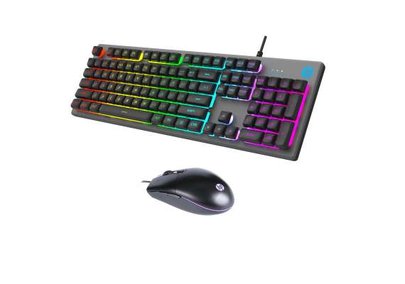 HP KM300F  USB Gaming Keyboard and Mouse with Colorful Backlit Lighting
