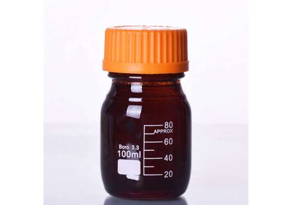 Borosil Amber 100ml Media Culture Bottle