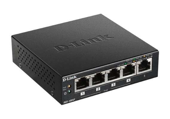 D-link DGS-1005P 5-Port Desktop Gigabit PoE+ Switch