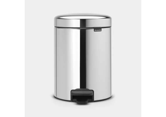 Brabantia Newicon 5L Pedal Bin, Product Capacity: 5L, Product Colour: Brilliant Steel