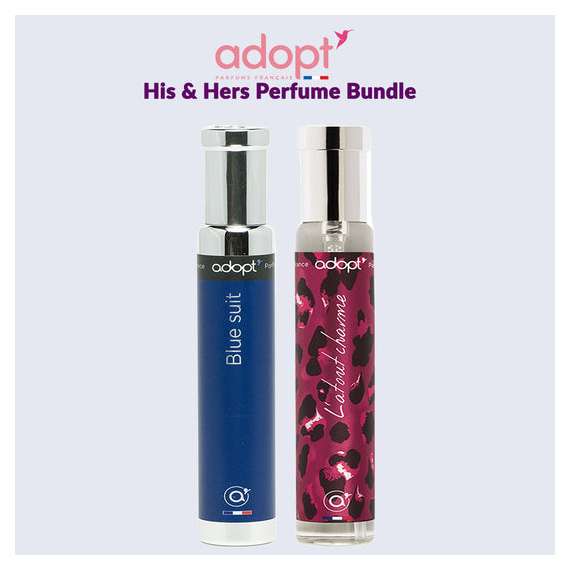 Adopt His & Hers  Blue Suit & L'atout charme Perfume Bundle