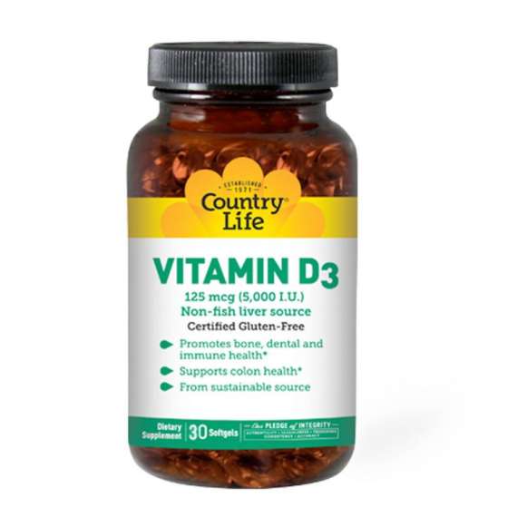 Country Life 125Mcg Vitamin D3 30 Softgels Supplement