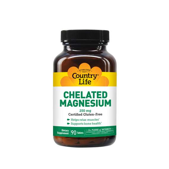 Country Life 250mg Chelated Magnesium 90 Tablets Supplement