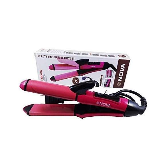 Nova NHC-2009 2 In 1 Beauty Hair Straightener and Curler Iron