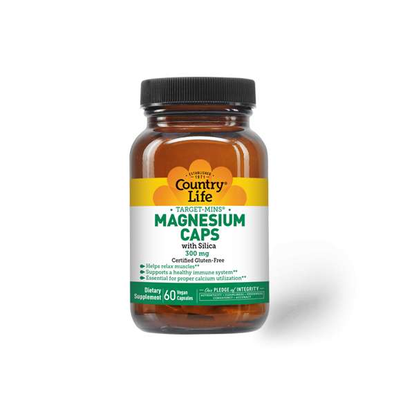 Country Life 300mg Target Mins Magnesium Caps 60 Capsules Supplement