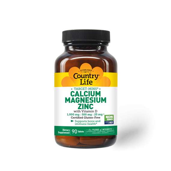 Country Life Calcium Magnesium Zinc 90 Tablets Supplement