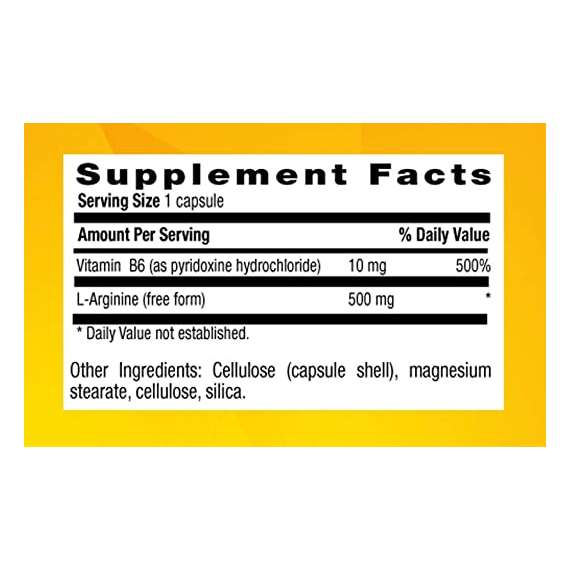 Country Life 500mg L Arginine Caps 100 Capsules Supplement, 2 image