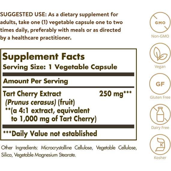 Solgar 1000mg Tart Cherry 90 Capsules, 2 image