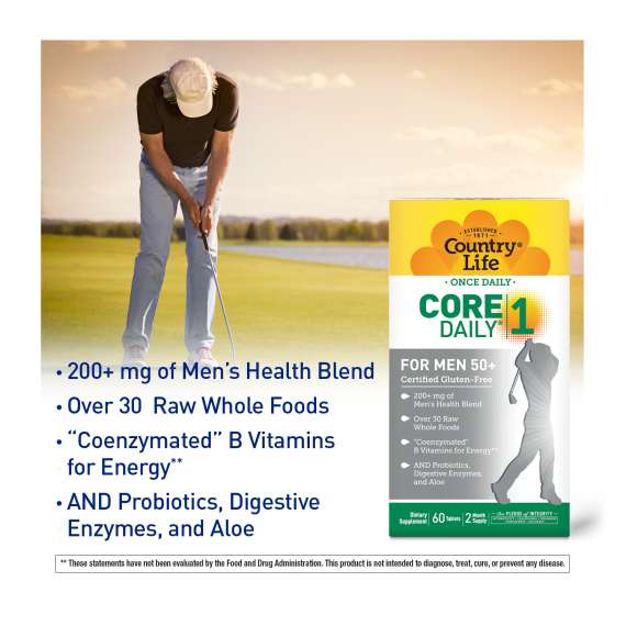 Country Life Core Daily1 for Men 50Plus Multivitamin 60 Tablets Supplement, 3 image