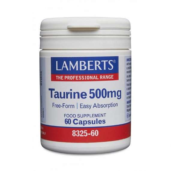 Lamberts 500mg Taurine 60 Capsules Supplement