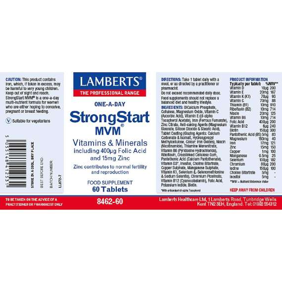 Lamberts Strong Start 60 Multivitamin Tablets Supplement, 2 image