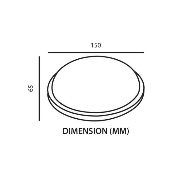 Tronic 15W Round Black LED Bulkhead