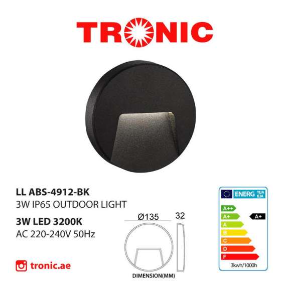 Tronic LL ABS 4912 BK Circular Curved LED Step Light, 2 image