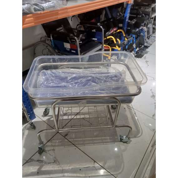 Generic Stainless Steel Baby Bassinet Trolley, 2 image