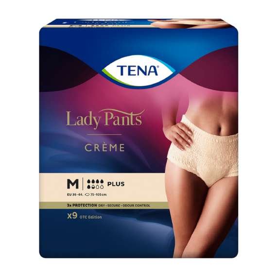 Tena Lady Pants Plus 9Pack Medium Crème Incontinence Underwear