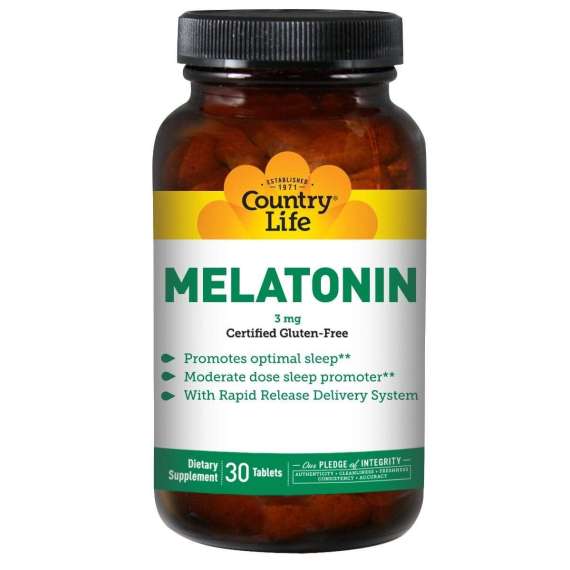 Country Life 3mg Melatonin 30 Tablets Supplement