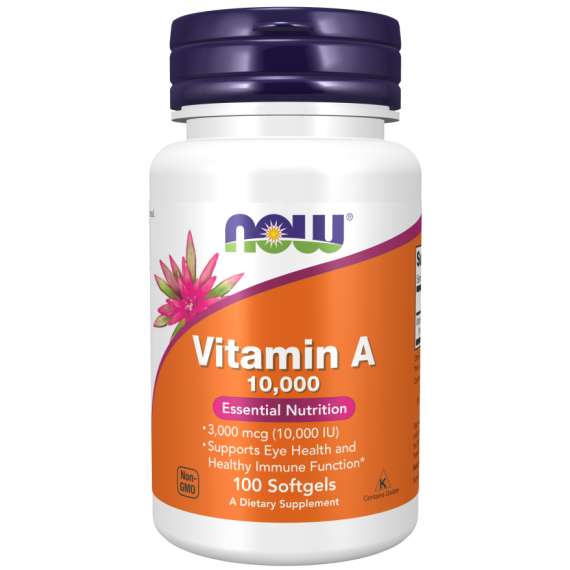 Now Vitamin A 10000IU 100Softgels Fish Liver Oil Supplement