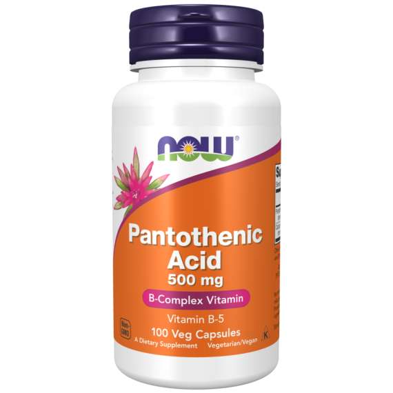Now 500mg Pantothenic Acid 100Capsules Supplement