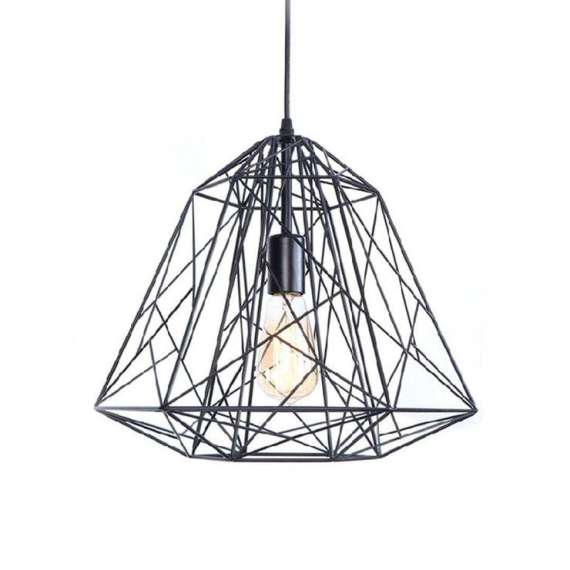 Tronic PL 1692-BK Vintage Industrial Caged Pendant Black